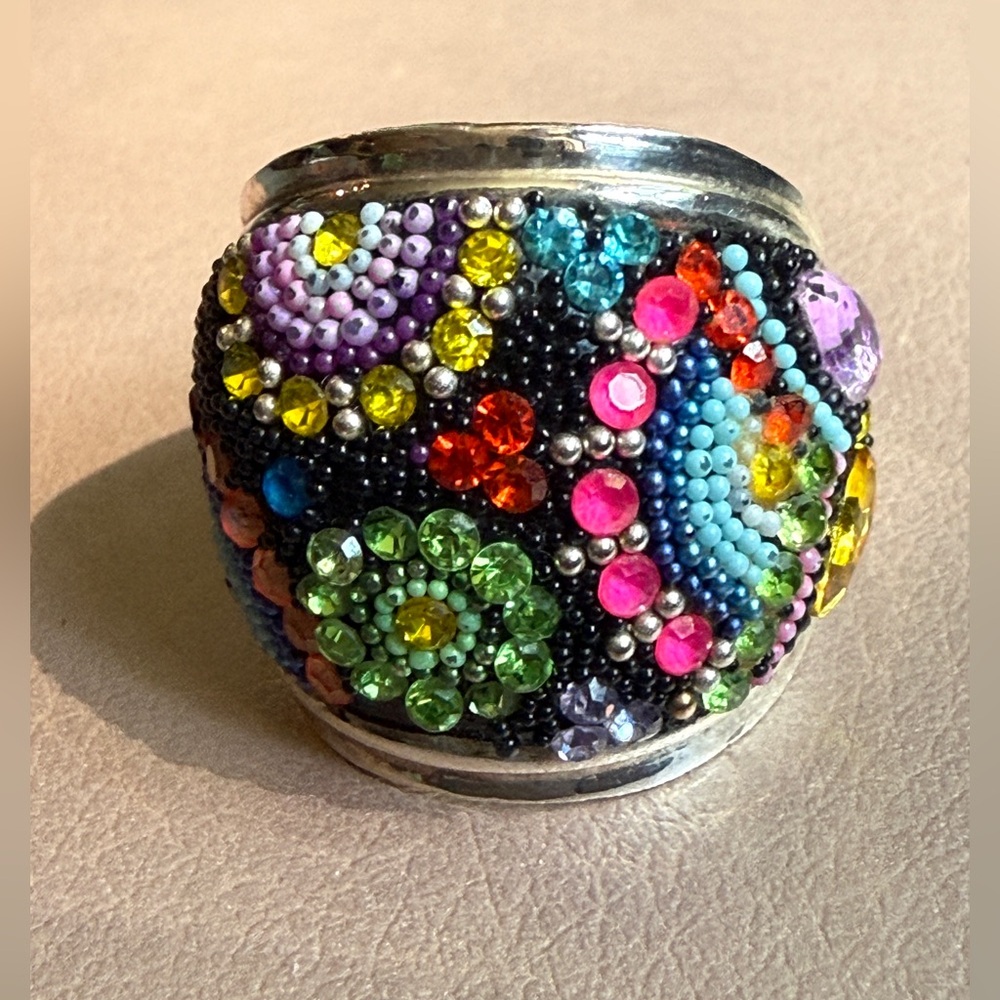 Colorful Sparkling Mosaico Crystal Ring Sterling Silver NWOT - Picture 4 of 10